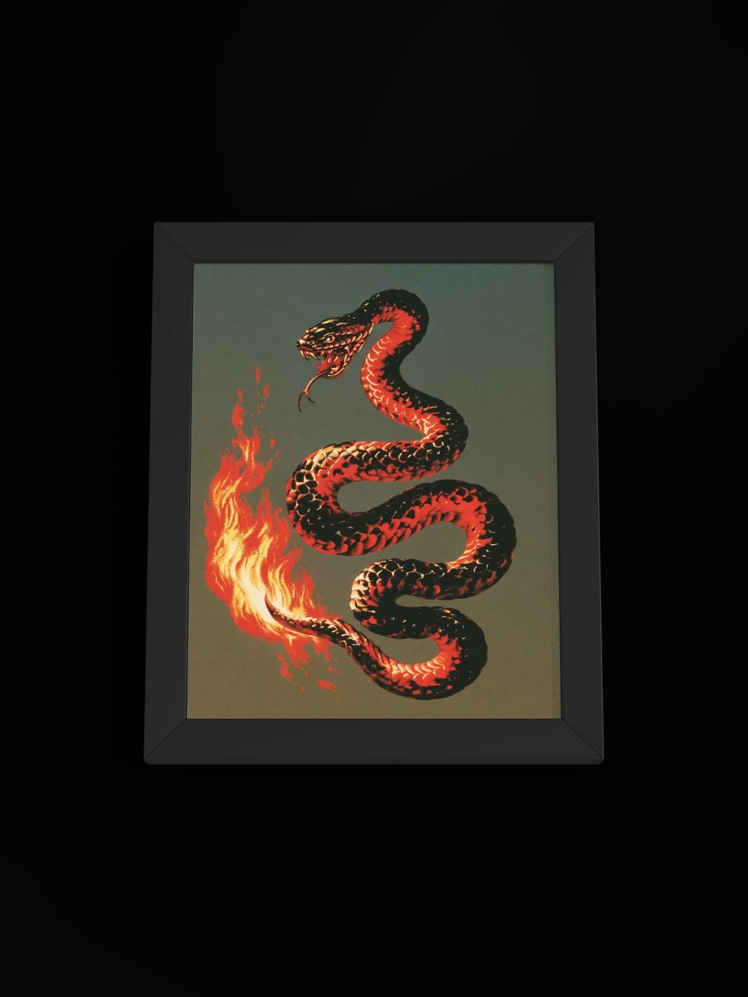 Serpent's Flame - Framed Art Print, black, view 1