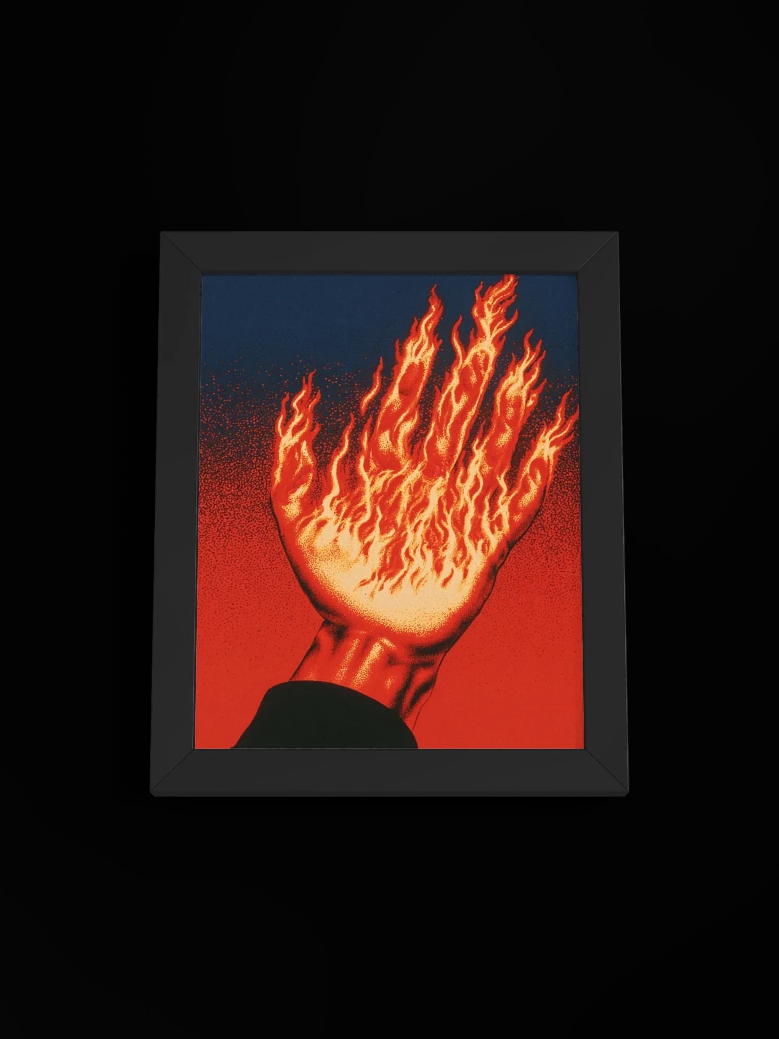 Hand of Fire - Framed Art Print, black, view 1