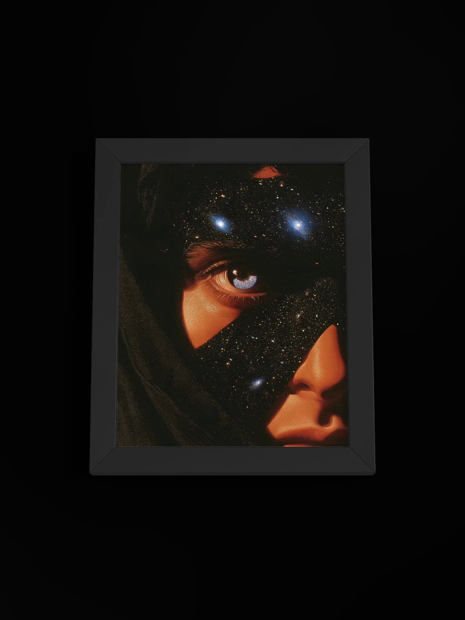 Night Veil - Framed Art Print, black, view 1